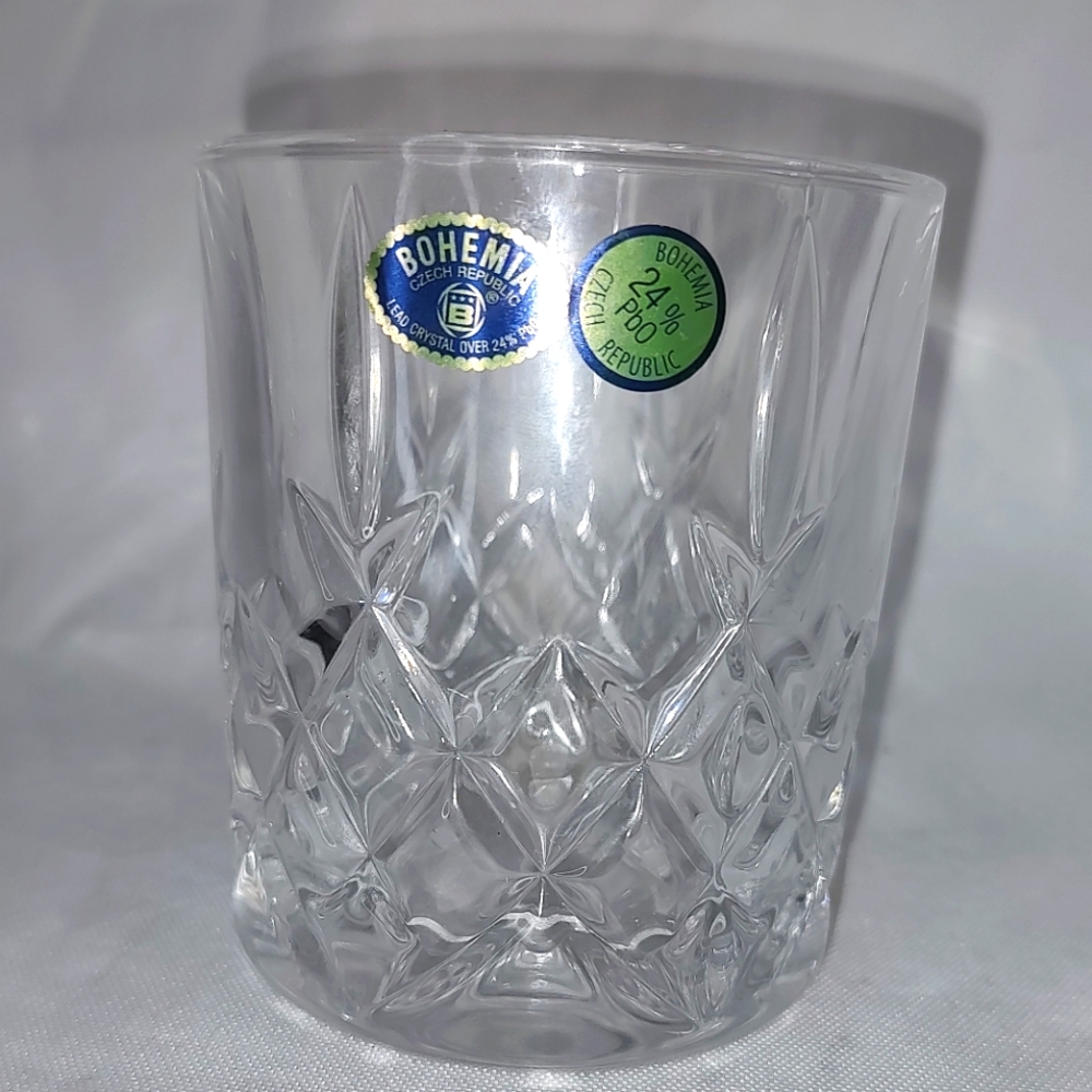 Vintage bohemia 24 Lead crystal czech Rocks Glass